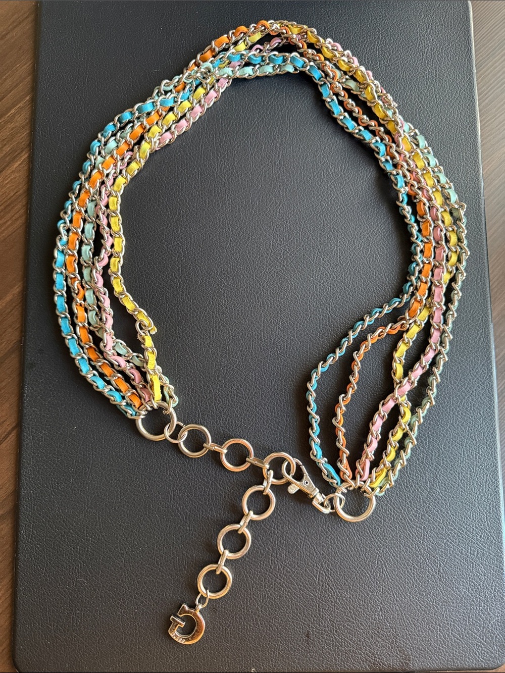 Vintage Guess Multistrand Multicolor Chain Belt - Pastel Links